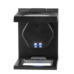 접이식 미니 휴대용 광학 LED 라이트 10배 포켓 메탈 글래스 렌즈 확대경 가죽 케이스 포함 섬유 보석 검사용 - Product Image 4