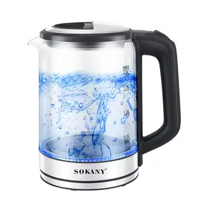 Di alta qualità 1.8L 1350w elettrico bollitore di vetro brocca bollitore per acqua bollente tè al caffè