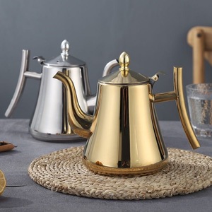 CHENGJIA Bollitore Classico in Acciaio Inossidabile Argento/Oro da 1L per Induzione, Grado Alimentare, Commerciale, per Caffè e Tè con Filtro Infusore - Product Image 6