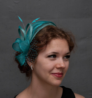 Serre-tête Fascinator Turquoise pour Invitée de Mariage – Nouveau Bandeau Tendance pour Femme