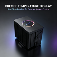 6H120BSX1 Digital Temperature Display CPU Air Cooler High Performance ARGB PWM Fan Quiet Fit Intel LGA 1700 1200 AMD AM5 AM4