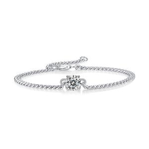 New Arrival 1ct Vvs Moissanite Cuban <b>Bracelet</b> Men <b>Women</b> Cuban Link Chain 925 <b>Sterling</b> <b>Silver</b> Moissanite <b>Bracelet</b> - Product Image 1
