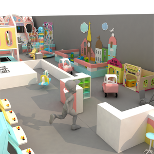 Personalizado Macaron tema niños <span class=keywords><strong>Parque</strong></span> <span class=keywords><strong>de</strong></span> Atracciones instalaciones gran patio interior con Ball Pit tobogán trampolín - Product Image 4