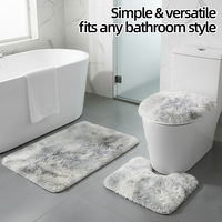 Ensemble de tapis de salle de bain modernes antidérapants en peluche solide, 3 pièces, motif marbre, tapis de toilette, contour de bain, livraison directe UE