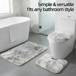 Poland Stock Non Slip <b>Bathroom</b> Rug <b>Set</b> 3 Piece Marble <b>Mat</b> Toilet Contour Bath EU Dropshipping - Product Image 4