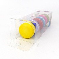 Boîte d'emballage pliable en plastique PET transparent pour macarons, biscuits et desserts, impression personnalisée