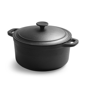 <span class=keywords><strong>Cocotte</strong></span> <span class=keywords><strong>en</strong></span> <span class=keywords><strong>fonte</strong></span> sans revêtement avec couvercle, à double poignée, <span class=keywords><strong>pour</strong></span> soupes et ragoûts, compatible gaz et <span class=keywords><strong>induction</strong></span> - Product Image 4