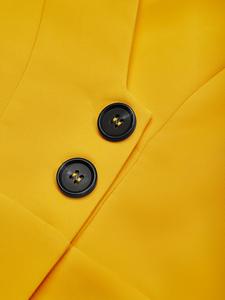 <span class=keywords><strong>Robe</strong></span> sirène jaune vif pour femme avec col chemise, manches courtes, détails boutonnés, coupe ajustée, <span class=keywords><strong>robe</strong></span> <span class=keywords><strong>de</strong></span> soirée longue formelle - Product Image 2