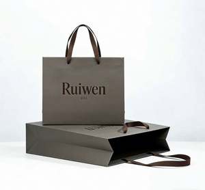 Sacs de shopping en papier kraft personnalisés, design de luxe pour la vente au détail, avec logo, en carton, pour l'emballage de cadeaux - Product Image 1