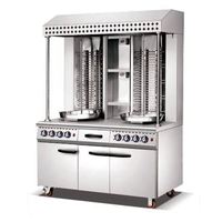 Machine électrique à gaz pour poulet Shawarma Grill Kebab Machine commerciale entièrement automatique Portable pour hôtels magasins d'alimentation et fermes