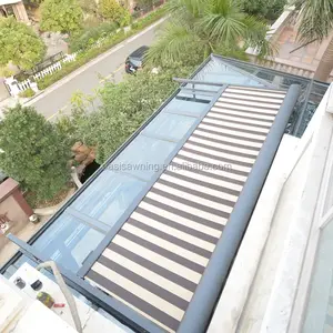 Control remoto plegable de aluminio cubierta de techo Canopy terraza retráctil tela toldo techo Patio toldo impermeable