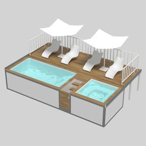 Mini Piscine Rectangulaire pour Enfants en Fibre de Verre, Piscine Moderne en Acrylique Transparent, Piscine Sans Fin Personnalisable avec Protection UV - Product Image 2