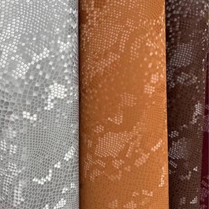 Tissu en cuir PU à motif animalier, microfibre brossée avec support en suède pour la décoration de meubles - Product Image 3