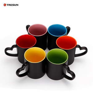11oz Glossy thăng hoa ma thuật <span class=keywords><strong>Mug</strong></span> với trái tim xử lý gốm truyền nhiệt in ấn drinkware cốc cà phê - Product Image 2