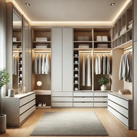 Armoire d'angle de chambre à coucher en bois moderne de luxe CBMmart avec design gratuit et portes en verre