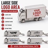 Porte-clés de camion en alliage de zinc 3D de qualité supérieure pour cadeaux promotionnels automobiles, logo personnalisé, souvenir logistique robuste