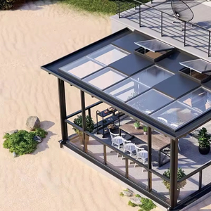 Solárium Comercial Moderno de Aluminio con Techo Inclinado para las 4 Estaciones, con Pérgola y Cristal, para Uso Doméstico - Product Image 2