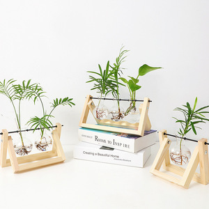 <span class=keywords><strong>Vase</strong></span> <span class=keywords><strong>en</strong></span> <span class=keywords><strong>verre</strong></span> nordique hydroponique moderne de table Terrarium de plantes de <span class=keywords><strong>jacinthe</strong></span> 1 2 3 bouteilles support <span class=keywords><strong>en</strong></span> bois - Product Image 3