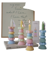 2026 Handgefertigte 3D-Kunstkerze Kreative Bunte Mehrfach Gestapelte Geometrische Formen Aromatherapie-Ornament Erntedankfest