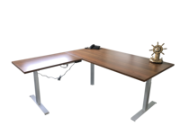 Électrique haute réglable grand bois exécutif patron bureau pc table bureau blanc en forme de l bureau d'ordinateur