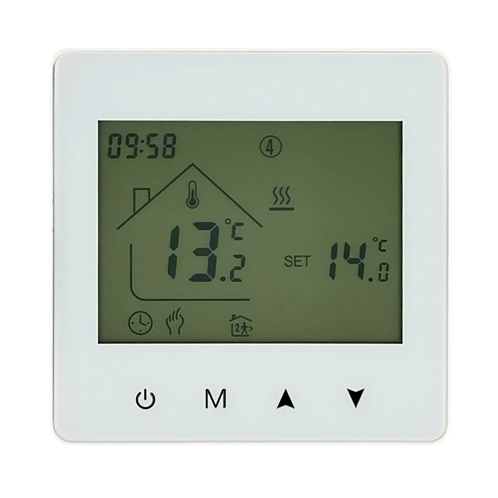 M4L Programmable Gas Boiler Wall Mounted Thermostat Hand Control AA Battery Thermostat or Connect with Type-C Cable