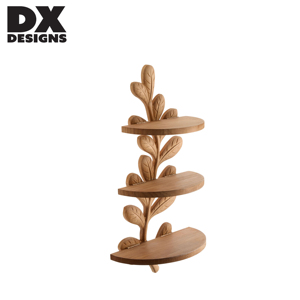 <span class=keywords><strong>Étagère</strong></span> <span class=keywords><strong>murale</strong></span> en bois en forme de feuille à 3 niveaux DX Designs, <span class=keywords><strong>étagère</strong></span>s flottantes pliables pour la décoration de la maison, rangement mural pour le <span class=keywords><strong>salon</strong></span> - Product Image 2