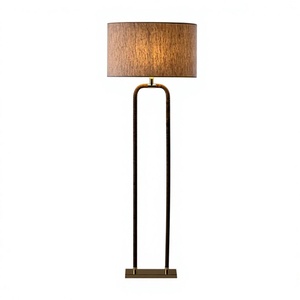 Lámpara de Pie LED Moderna con Altura Ajustable, Estructura de Acero Cepillado, Pantalla de Tela Blanca, E27, para Sala de Estar y Dormitorio - Product Image 1