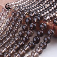 Perles de quartz fumé Zhe Ying 6 mm, 8 mm, 10 mm, niveau 1, pierre naturelle, cristal de quartz fumé, pierres précieuses en vrac pour la création de bijoux