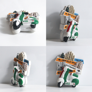 Imán de nevera 3D de poliresina pintado a mano, personalizado al por mayor - Souvenir turístico de Milán, <span class=keywords><strong>Italia</strong></span>, con diseño de tranvía de la Catedral y fuerte imán - Product Image 4