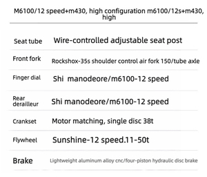 Bicicleta de Montaña con Suspensión Trasera de Aluminio, 12 Velocidades, Frenos de Disco Hidráulicos de Cuatro Pistones, Motor Central M430, 48V500W - Product Image 2
