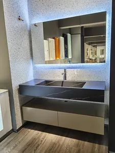 Modern Luxury Hotel Wall Mount Bathroom Vanity Floating Cabinet Bathroom Vanities Cabinets With Sink