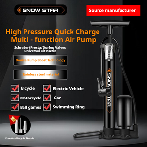 Pompe à vélo professionnelle avec manomètre, <span class=keywords><strong>valve</strong></span> Presta et Schrader universelle - Product Image 4