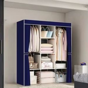 Tissu Portable garde-robe placard suspendu organisateur bébé systèmes <span class=keywords><strong>de</strong></span> stockage Para Habitacion métal pour femme chambre - Product Image 5