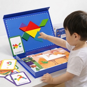 Jeux éducatifs Montessori pour enfants, développement cérébral, jeux intellectuels pour tout-petits, puzzle en bois Tangram, boîte cadeau, jouets pour enfants - Product Image 2