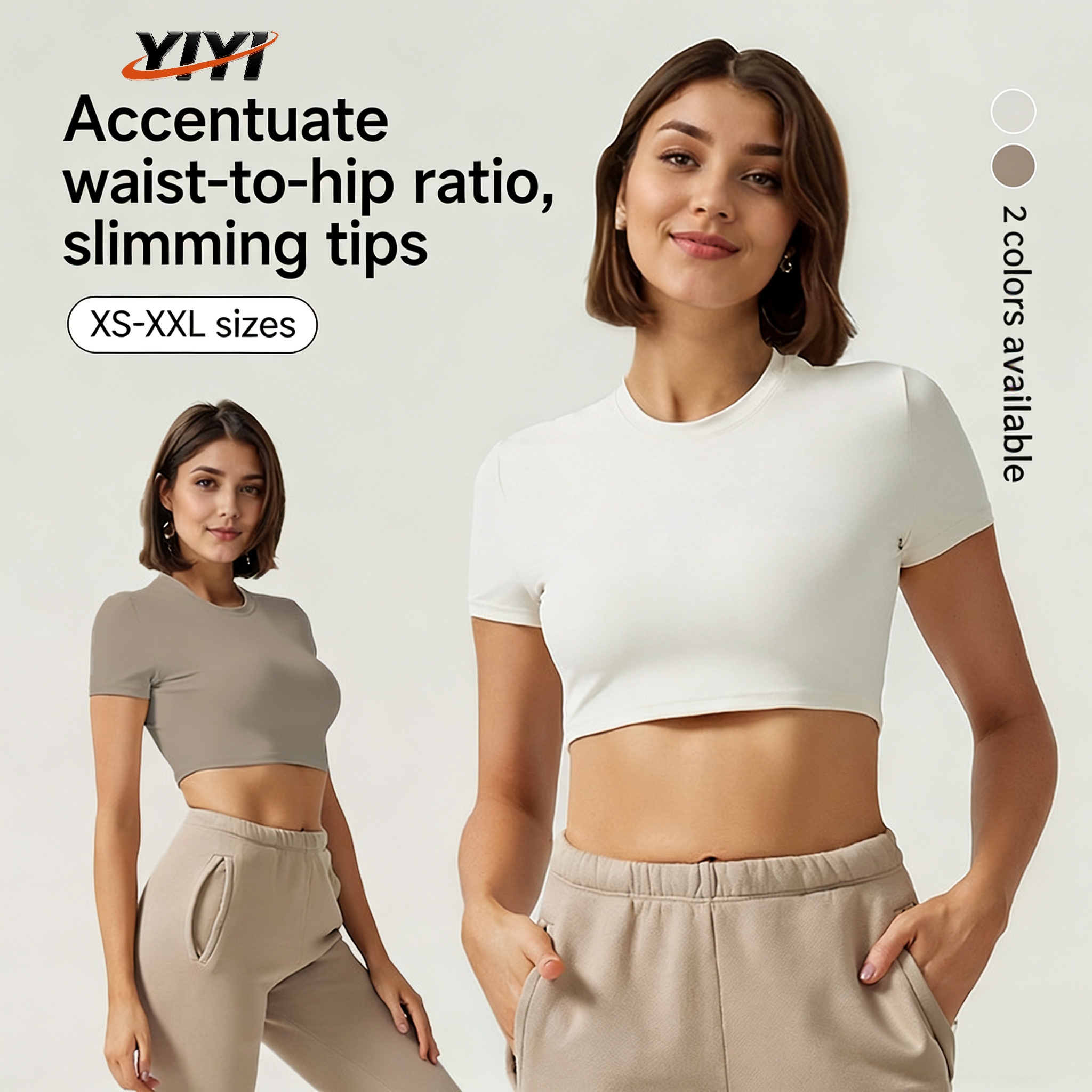 New Breathable Solid Slimming Navel-Baring Short Crop Top Shock-Proof Yoga Fitness Women's Sports Vest Spandex/Nylon