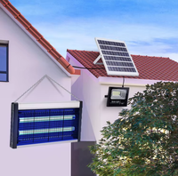 Tueur de moustiques solaire à LED de type split, en acier inoxydable, avec commande par bouton ; Grande taille, étanche, pour extérieur