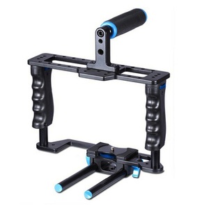 De aleación de aluminio profesional DSLR Cámara jaula SLR Video jaula con agarre de la mano de nivel de manejar para Canon 5D mark II/<span class=keywords><strong>III</strong></span> - Product Image 4