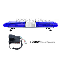 Barre lumineuse LED bleue 56W pleine taille pour ambulance, gyrophare d'avertissement pour véhicules d'urgence avec haut-parleur pour voitures et véhicules