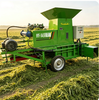 Ensileuse à ensilage de paille de maïs, entraînée par boîte de vitesses, ensacheuse d'aliments humides/secs