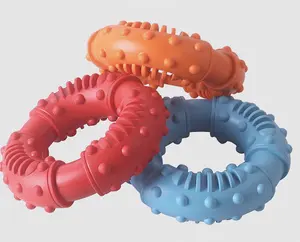 Natural Rubber Dog Chew Ring Toy Durable Interactive Dog Toys Food Can Be Applied