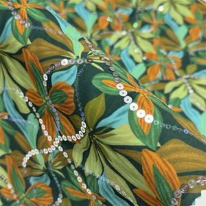 卸売高级100% ポリエステルプリント刺繍生地デジタルトロピカルリーフパターン通気性とスーツや衣服用 - Product Image 2