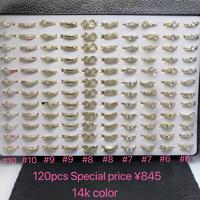 20241107 120PCS Anneaux en gros, fabricants de bijoux XUPING, anneaux plaqués or avec pierres artificielles pour femmes et hommes