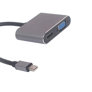Adaptateur <span class=keywords><strong>Displayport</strong></span> DP vers HD MI + <span class=keywords><strong>VGA</strong></span> 4 k mâle vers femelle câble convertisseur fil de bureau moniteur d'ordinateur portable projecteur HDTV - Product Image 1