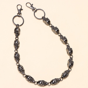 โซ่คาดเอวทรงโครงกระดูก สีเทาเมทัลลิก ทำจากโลหะผสมสังกะสี สไตล์ฮิปฮอป พังก์ สำหรับใส่ทุกวัน ดีไซน์แบบพันรอบเอวเส้นเดียว - Product Image 6