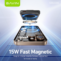 BAVIN - Baterías Externas Inalámbricas Ultrafinas y Portátiles de Tamaño Pequeño PC1189S PC1190S, 5000 mAh, 10000 mAh, 15 W