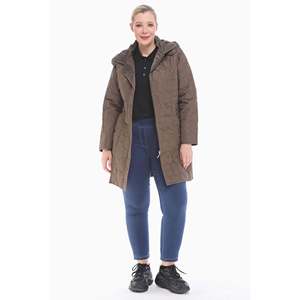Parka matelassée à capuche Vetre kaki pour femme, manteau long 95 cm, tailles 42-66, imperméable, doublure en fausse fourrure, fermeture éclair et boutons-pression, vêtement d'extérieur - Product Image 4