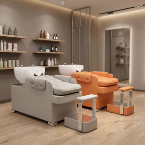Equipo de Peluquería Moderno de Lujo HT, Lavabo Metálico para Peluquería, Silla de Salón para Salones de Belleza y Barberías - Product Image 1