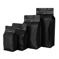Sachet d'emballage alimentaire personnalisé en gros pour café, imprimé, de qualité alimentaire, à fond plat carré, avec fermeture éclair, valve et soufflet latéral, thermoscellable