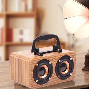 Altavoces de madera portátiles alimentados por batería inalámbricos para REPRODUCTOR DE Audio Bluetooth para el hogar fiesta al aire libre Compatible computadora móvil P - Product Image 5