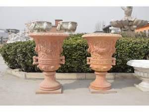 Grand Pot de fleurs <span class=keywords><strong>en</strong></span> <span class=keywords><strong>pierre</strong></span> sculpté à la main, <span class=keywords><strong>grande</strong></span> <span class=keywords><strong>jardinière</strong></span> <span class=keywords><strong>en</strong></span> marbre pour aménagement paysager extérieur - Product Image 5